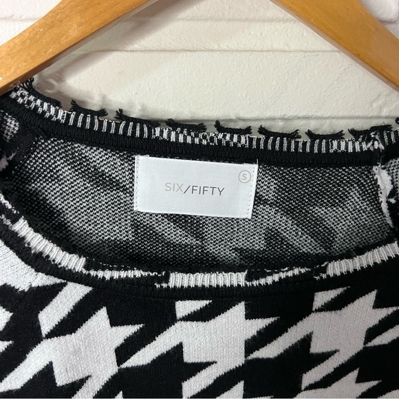 Six Fifty Black and White Houndstooth Long Sleeve Sweater, Women’s Size Small - Picture 8 of 8